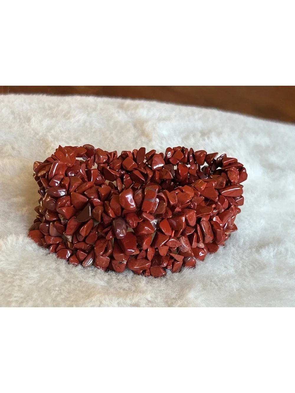 Chunky Red Jasper Stone Stretch Bracelet